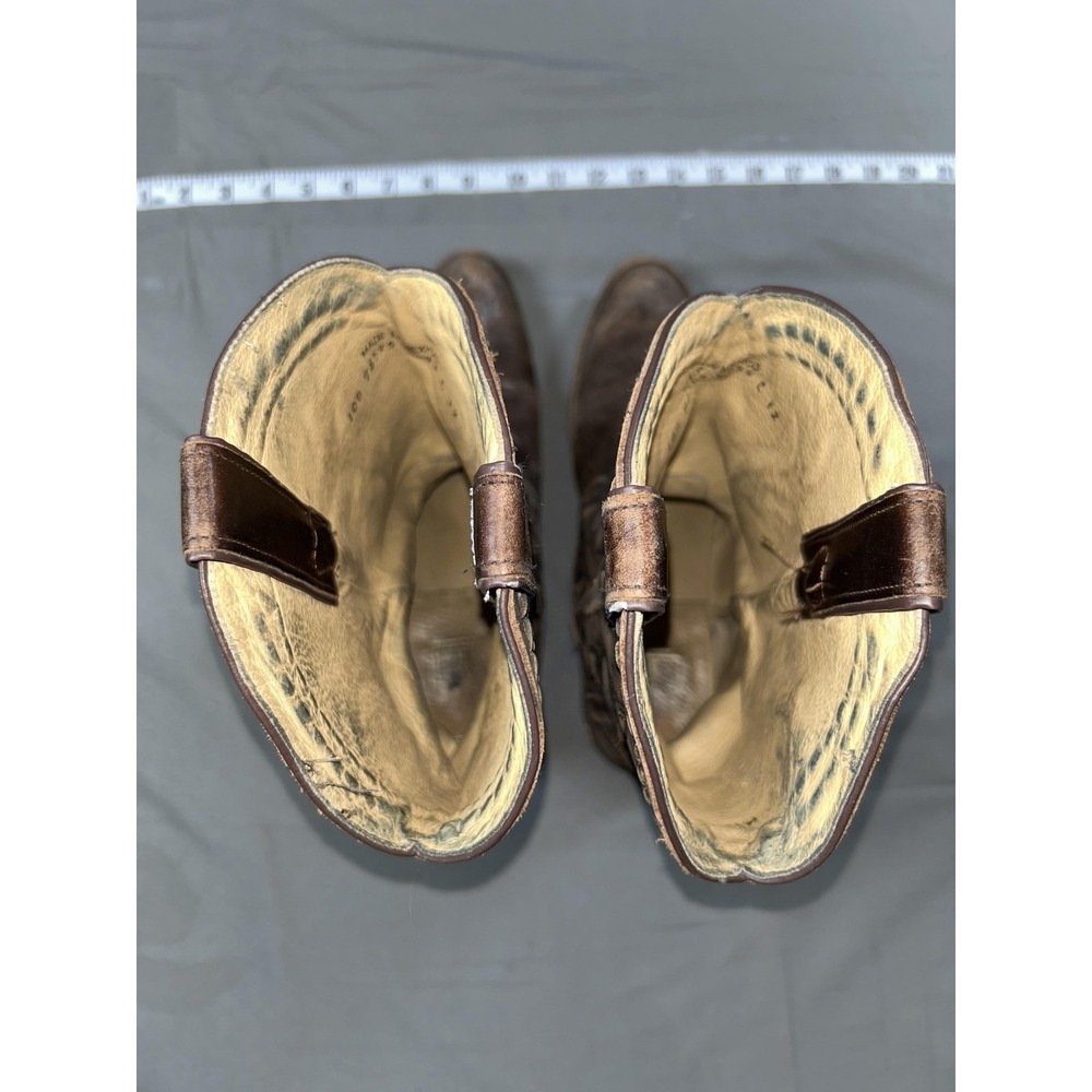 Frye Boots Womens Size 10 Brown Leather Western Pull On Embroidered F973 - Picture 5 of 9